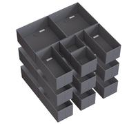 SONGMICS Organizadores Cajones, Separadores de Cajones, Juego de 18, Cajas Almacenaje de Tela Plegables para Calcetines, Ropa Interior, Sostenes, Corbatas, Bufandas, Gris Piazarra