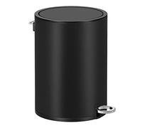 SONGMICS Papelera Baño, 3 litros, con Pedal, Cierre Suave, Acero | Cubo de Basura, con Tapa, Cubo Interior de Plástico Extraíble, para Oficina, Negro Tinta, Colección PARRI LTB011B01