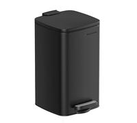 SONGMICS Papelera Baño, 8 L, con Pedal, con Tapa de Cierre Suave, Acero | Cubo de Basura de Baño, Cubo Basura Compacta, para Espacios Pequeños, Negro Tinta, Colección PLUSHIC LTB591B0802