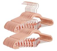 SONGMICS Paquete de 24 Perchas de Pantalones, Perchas de Abrigo de 16,7 Pulgadas con Clips móviles de Color Oro Rosa, Resistentes, Antideslizantes, Ahorro de Espacio, Pantalones, Pantalones, Vestidos