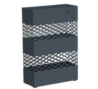 SONGMICS Paragüero de Metal, Paragüero Rectangular, 28 x 12 x 41 cm, con Recipiente de Agua, Diseños Calados, Gris Antracita Gris Antracita