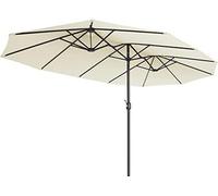SONGMICS - Parasol doble, 460 x 270 cm. Parasol de jardín extra grande con protección UV hasta UPF 50+. Parasol para terraza con manivela, ideal para mercados
