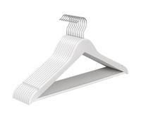 SONGMICS Perchas de Madera de Abedul, Perchas Ahorra Espacio, 42,9 x 0,8 x 21 cm, 20 Unidades, para Armario, Color Blanco, Cason CRW040W01