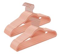 SONGMICS Percha de Terciopelo, Juego de 30, Antideslizantes, con Barra Corbata y Gancho Oro Rosa, 0,6 cm Espesor, Ahorra Espacio, 43,5 cm Largo, para Abrigo Vestido Pantalón, Rosa Claro/Negro/Blanco N