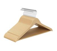 Songmics Perchas de madera de abedul Cason CRW030K01 – Ahorra espacio, 30 uds, marrón amarillento