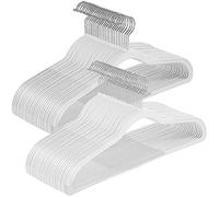 SONGMICS Perchas de Ropa, Paquete de 50 Perchas de plástico, Ahorro de Espacio, Color Blanco Nube UCRP050W05