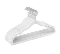 SONGMICS Perchas de Terciopelo, Juego de 20 Piezas, Antideslizantes, Ranuras para Hombros, Barra para Pantalones, Gancho Giratorio 360°, 0,6 cm de Grosor, 43 cm Largo, Blanco Simple CRF029W02