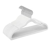 SONGMICS Perchas de Terciopelo, Juego de 30 Piezas, Antideslizantes, Ranuras para Hombros, Barra para Pantalones, Gancho Giratorio 360°, 0,6 cm de Grosor, 43 cm Largo, Blanco/Gris/Negro Gris