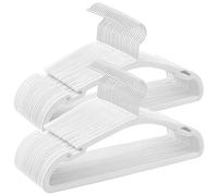 SONGMICS Perchas de Terciopelo, Juego de 50 Perchas para Ropa, 43 x 21 cm, Perchas Antideslizantes con Muescas, Barra para Pantalones, Gancho 360°, Ahorra Espacio, para Armario, Blanco Nube CRF039W01