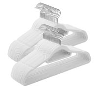 SONGMICS Perchas de Terciopelo, Paquete de 50, Antideslizantes, 0.6 cm Espesor, Espacio MÍnimo, Ganchos Giratorios de 360°, 43,5 cm Ancho, para Abrigo, Chaqueta, Vestido, PantalÓn, Blanco