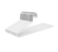 SONGMICS Perchas para Pantalones, Juego de 20, Perchas de Metal para Pantalones con Funda Antideslizante, 38 cm de Ancho, Ahorran Espacio, Blanco CRI004WT-20