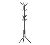 SONGMICS Perchero, Burro de Ropa de Metal, Perchero para Ropa, Bolsos y Sombreros, Altura 175 cm, con 16 Ganchos, para Recibidor, Salón y Dormitorio, Negro Tinta/Blanco Nube/Café Claro Blanco Nube