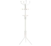 SONGMICS Perchero de Metal, Soporte de Ropa de Pie, Colgador de Bolsos Gorras Ropa, Altura de 182 cm, con 12 Ganchos, Blanco RCR19W