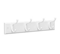 SONGMICS Perchero de Pared, 4 Ganchos Dobles de Metal, para Abrigos, Bolsos, Llaves, en la Entrada, Dormitorio, Salón, Premontado, Blanco Nube