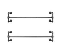 SONGMICS Perchero de Pared para Colgar Ropa, Percha Industrial, Ahorro de Espacio, 112 x 30 x 29,3 cm, Carga hasta 60 kg, Fácil Montaje, para Espacios Reducidos, Negro