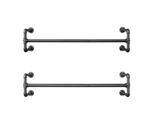 SONGMICS Perchero de Pared para Colgar Ropa, Percha Industrial, Ahorro de Espacio, 112 x 30 x 29,3 cm, Carga hasta 60 kg, Fácil Montaje, para Espacios Reducidos, Negro