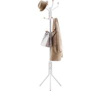 SONGMICS - Perchero de pie, 182 cm de altura, estructura metálica resistente, soporte para ropa, armario, color blanco, modelo RCR19W