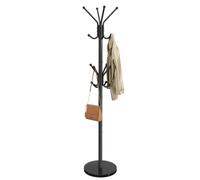 SONGMICS Perchero de Pie, Metálico con Base de Mármol, 16 Ganchos | Fácil de Montar, 30 x 30 x 173 cm, para Pasillo, Entrada, Dormitorio, Oficina, Negro Tinta, Colección ALAN RCR090BH01