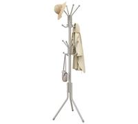 SONGMICS Perchero de Pie Moderno, Colgador Ropa de Acero con 16 Ganchos | Mueble Entrada Recibidor, 48 x 43 x 175 cm, Beige Claro , Colección ALAN RCR081LH01