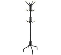 SONGMICS Perchero de Pie, Perchero de Metal con 12 Ganchos, 4 Patas, para Colgar Abrigos, Sombreros y Bolsos, para Entrada, Dormitorio, Oficina, Negro RCR031B01
