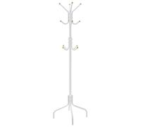 SONGMICS Perchero de Pie, Perchero de Metal con 12 Ganchos, 4 Patas, para Colgar Abrigos, Sombreros y Bolsos, para Entrada, Dormitorio, Oficina, Blanco/Marrón/Negro/Rosa Jalea, Regalo de Navidad Blanc
