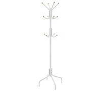SONGMICS Perchero de Pie, Perchero de Metal con 12 Ganchos, 4 Patas, para Colgar Abrigos, Sombreros y Bolsos, para Entrada, Dormitorio, Oficina, Blanco RCR031W01