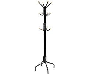 SONGMICS Perchero de Pie, Perchero de Metal con 12 Ganchos, 4 Patas, para Colgar Abrigos, Sombreros y Bolsos, para Entrada, Dormitorio, Oficina, Negro RCR031B01