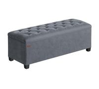 SONGMICS Puff Almacenaje, Baúl con Patas, 110 x 40 x 40 cm, Soporta 300 kg | Banco de Pie de Cama, Banco Almacenaje, para Sala de Estar, Dormitorio, Entrada, Gris Pizarra, Colección MELISA LSF089G01
