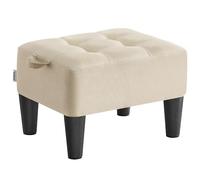 SONGMICS Reposapiés, Taburete Pequeño, Acolchado Grueso | Terciopelo, Carga hasta 150 kg, para Salón Dormitorio Entrada, Beige Arena, Colección MACEO LOM502LF01