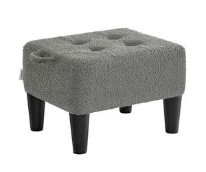 SONGMICS Reposapiés, Taburete Pequeño, Acolchado Grueso | Terciopelo, Carga hasta 150 kg, para Salón Dormitorio Entrada, Gris Pizarra, Colección MACEO LOM502G01