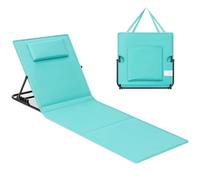 SONGMICS Tumbona de Playa, Tumbona, Cojín, Respaldo Basculante, Portátil con Asa, para Camping Jardín Piscina, 158 x 55 cm, Azul Lago GCB151C01