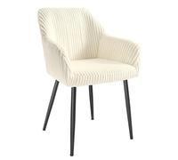SONGMICS Conjunto de 2 Sillas de Comedor, Sillón de Pana, Blanco Crema