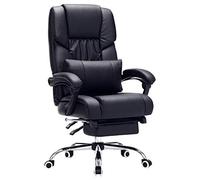 SONGMICS Silla de escritorio Ergonómica con reposabrazos PU 150 kg | Racing Silla de computadora oficina, Metal cromado, Negro Tinta, Colección Stevon OBG71B