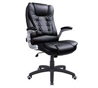 SONGMICS Silla de Escritorio Ergonómica con Respaldo de Masaje PU 150 kg | Racing Silla de computadora oficina, Base de nailon, Negro Tinta, Colección STEVON OBG51B