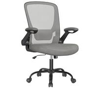 SONGMICS Silla de Oficina, de Malla, Ergonómica, Soporte Lumbar, Sin Reposacabezas