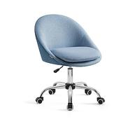 SONGMICS Juego de 2, Sillas de Oficina en Casa, Sillas Giratorias, Sillas de Escritorio, Acolchada con Espuma, Altura Ajustable, para Estudio, Dormitorio, Azul OBG920Q01