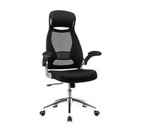 SONGMICS Silla de Oficina Giratoria, Reposacabezas, Negro