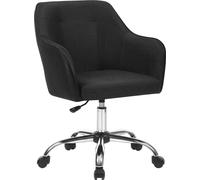 SONGMICS, silla de oficina, silla de escritorio cómoda, silla de ordenador con altura ajustable, capacidad de carga de 120 kg, estructura de acero, tapizada en imitación lino, transpirable