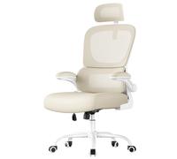SONGMICS Silla de Oficina, Silla de Escritorio Ergonómica, Beige