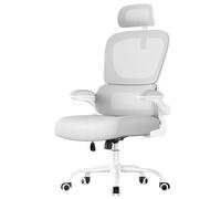 SONGMICS Silla de Oficina, Silla de Escritorio Ergonómica, Tela de Malla de Doble Capa Transpirable, Soporte Lumbar Adaptable, Reposacabezas Ajustables, para Oficina en Casa, Gris Paloma OBN041G01