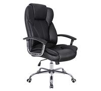 SONGMICS Silla de Oficina, Silla de Escritorio, Silla de Juego con Reposabrazos, Silla de Ordenador, Silla Ejecutiva, Altura Ajustable , para Estudio, Negro Tinta OBG57B