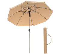 SONGMICS Sombrilla de 200 cm, UPF 50+, Inclinación Bidireccional de 30°, Altura Ajustable, con Bolsa de Transporte, para Balcón Jardín Terraza Playa, sin Base, Topo/Beige/Gris/Azul