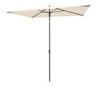 SONGMICS Sombrilla de Patio, 232 x 149 cm, Parasol de Exterior, Protección UPF 50+, Techo Inclinable, Jardín Terraza Playa, Bolsa de Transporte, Base No Incluida, Beige/Gris