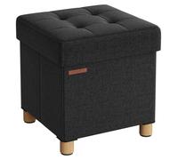 SONGMICS: Taburete con espacio de almacenamiento, banco plegable, 38 x 38 x 40 cm