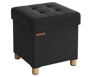 SONGMICS: Taburete con espacio de almacenamiento, banco plegable, 38 x 38 x 40 cm