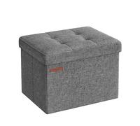 SONGMICS Taburete plegable pequeño con espacio de almacenamiento, 31 x 41 cm