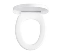 SONGMICS Tapa de WC en Forma de O, Cierre Suave, Asa, Extraíble con Clip, Tapa de Inodoro Universal, Montaje Fácil, Asiento de Plástico PP, Carga 300 kg, Blanco