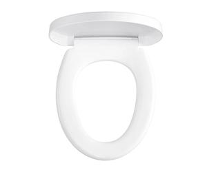 SONGMICS Tapa de WC en Forma de O, Cierre Suave, Asa, Extraíble con Clip, Tapa de Inodoro Universal, Montaje Fácil, Asiento de Plástico PP, Carga 300 kg, Blanco