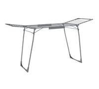 SONGMICS Tendedero de pie, 56,5 x 173 x 96,5 cm, tendedero de alas para ahorrar espacio, con soporte para calcetines, metal, para ropa, toallas, lavandería, gris/blanco gris