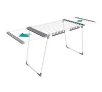 SONGMICS Tendedero para Ropa, Tendedero de Pie, Alas Extensibles, 22 m de Superficie de Secado, con Porta Calcetines, Plegable, Blanco Perla y Gris Paloma LLR522WK01